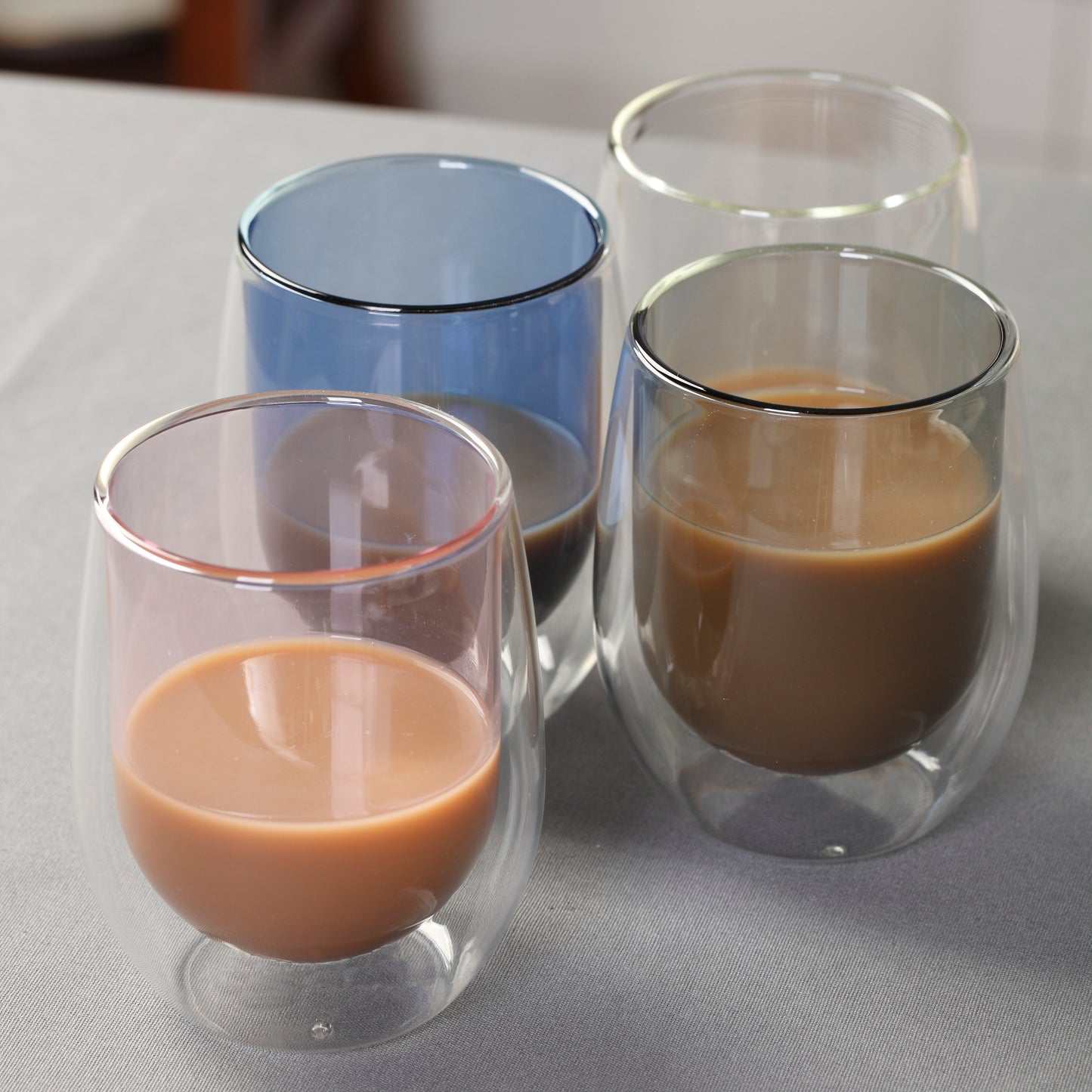 Heat resistant borosilicate double wall glass coffee cup 300ml