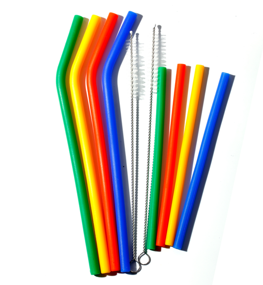 silicone straw 4pcs curved straw and 4pcs straight straw,total 8pcs/set.
